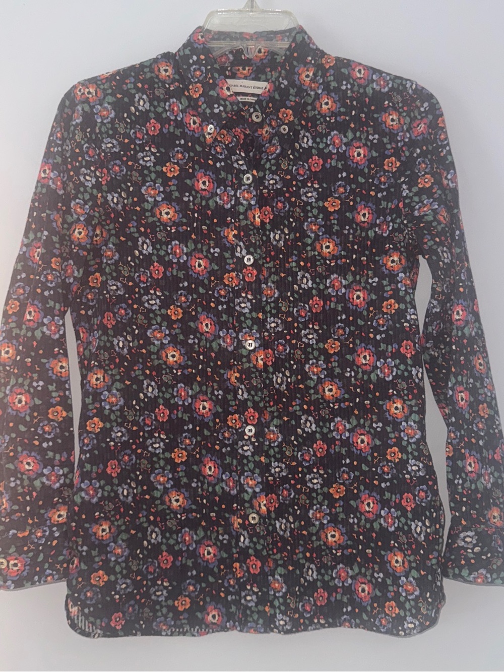 Isabel Marant Black Floral Button-Down Shirt-4